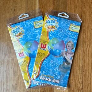 SURF AND SUN 16” Frosted Beach Balls Set of 2